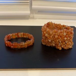 Carnelian gemstone stretch bracelets.